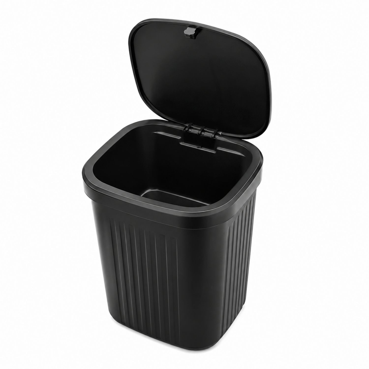 Pattumiera nera con coperchio ribaltabile 20L