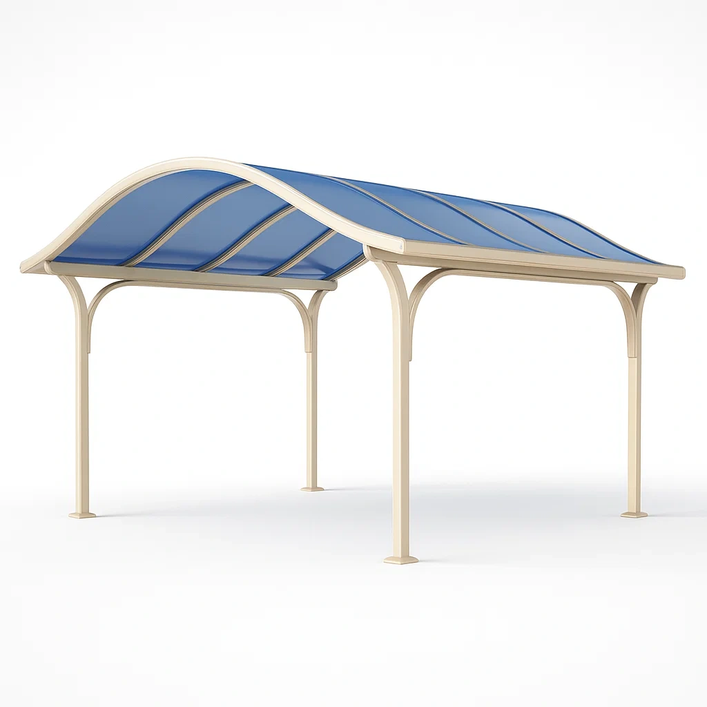 Carport mit Polycarbonatdach Blau/Beige 500x300 cm-LIVAVEXO