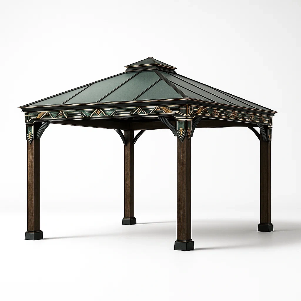 Pavillon aus Aluminium und Polycarbonat 3m x 3m Grün-LIVAVEXO