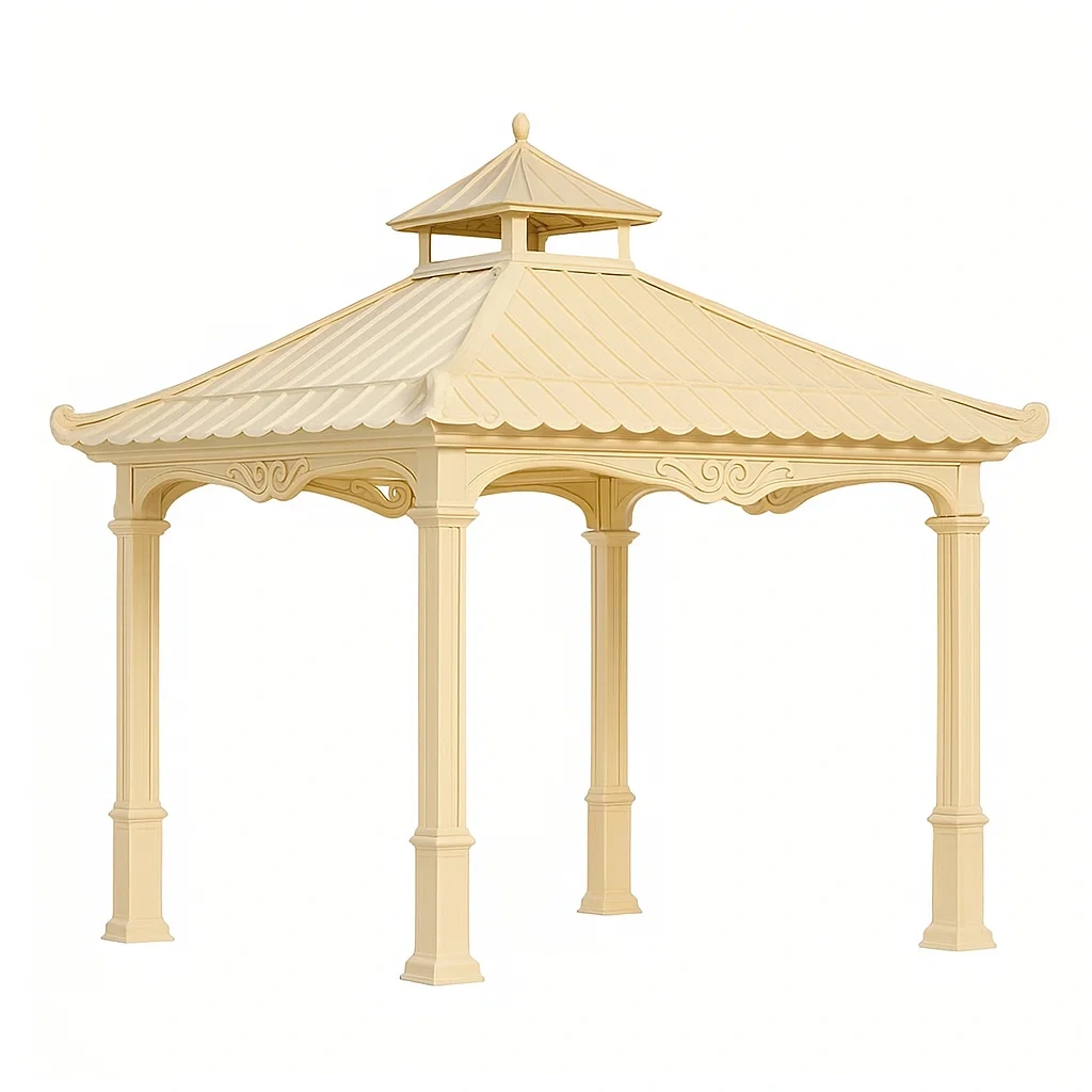 Aluminium Gartenpavillon 3x3m Beige-LIVAVEXO