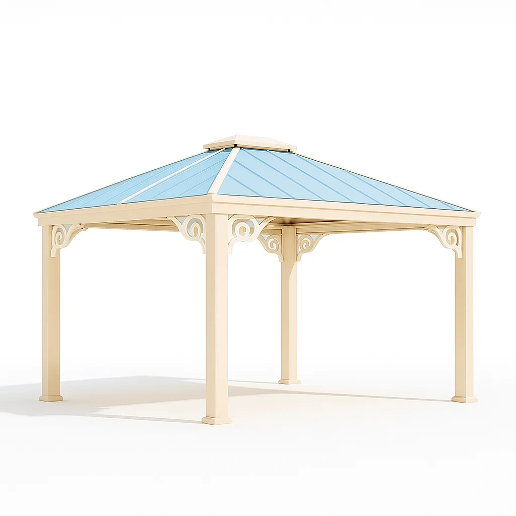 Pavillon Aluminium Stahl 300x400cm Beige Blau-LIVAVEXO