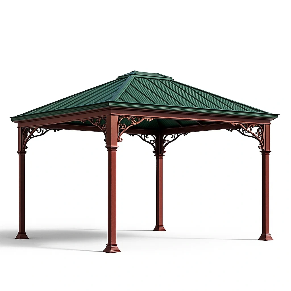 Metall Pavillon Rahmen Grün/Rot 3x4m-LIVAVEXO