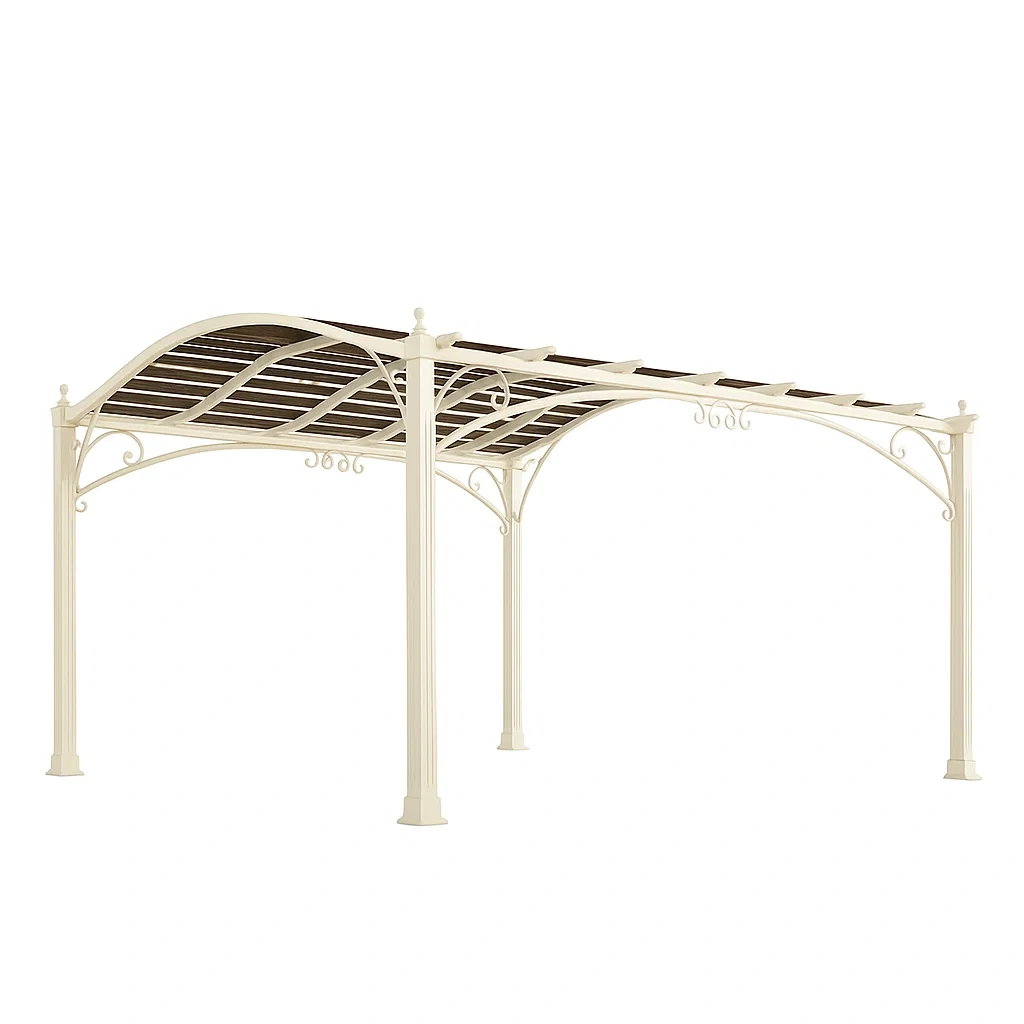 Stahl Terrassenüberdachung 4x3 m Elfenbein-LIVAVEXO