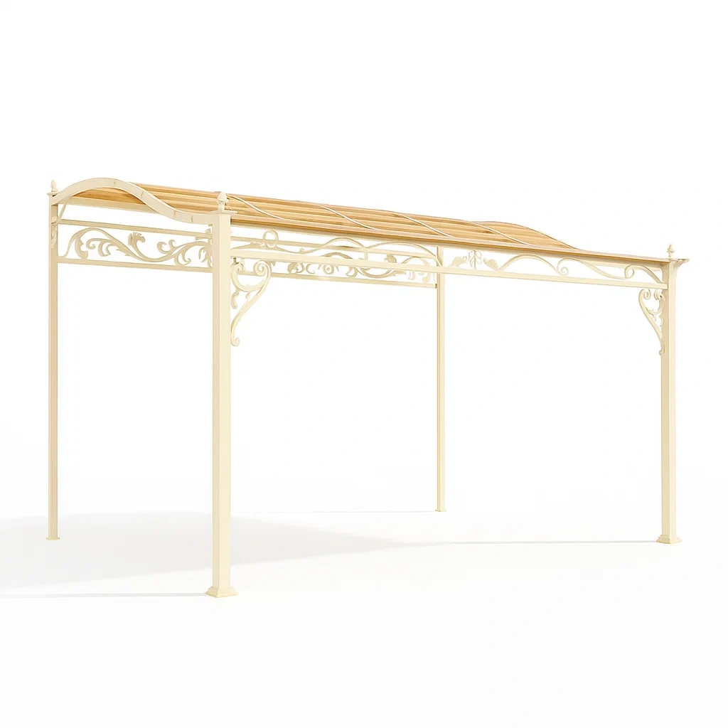 Metall Pavillon mit Polycarbonatdach Creme-LIVAVEXO