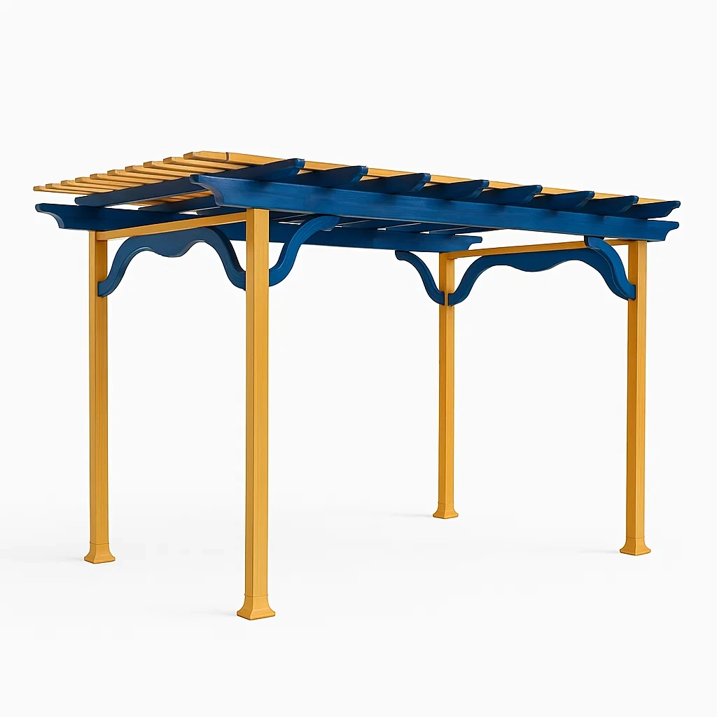 Metall Gartenpavillon Blau/Gelb 300x400 cm-LIVAVEXO