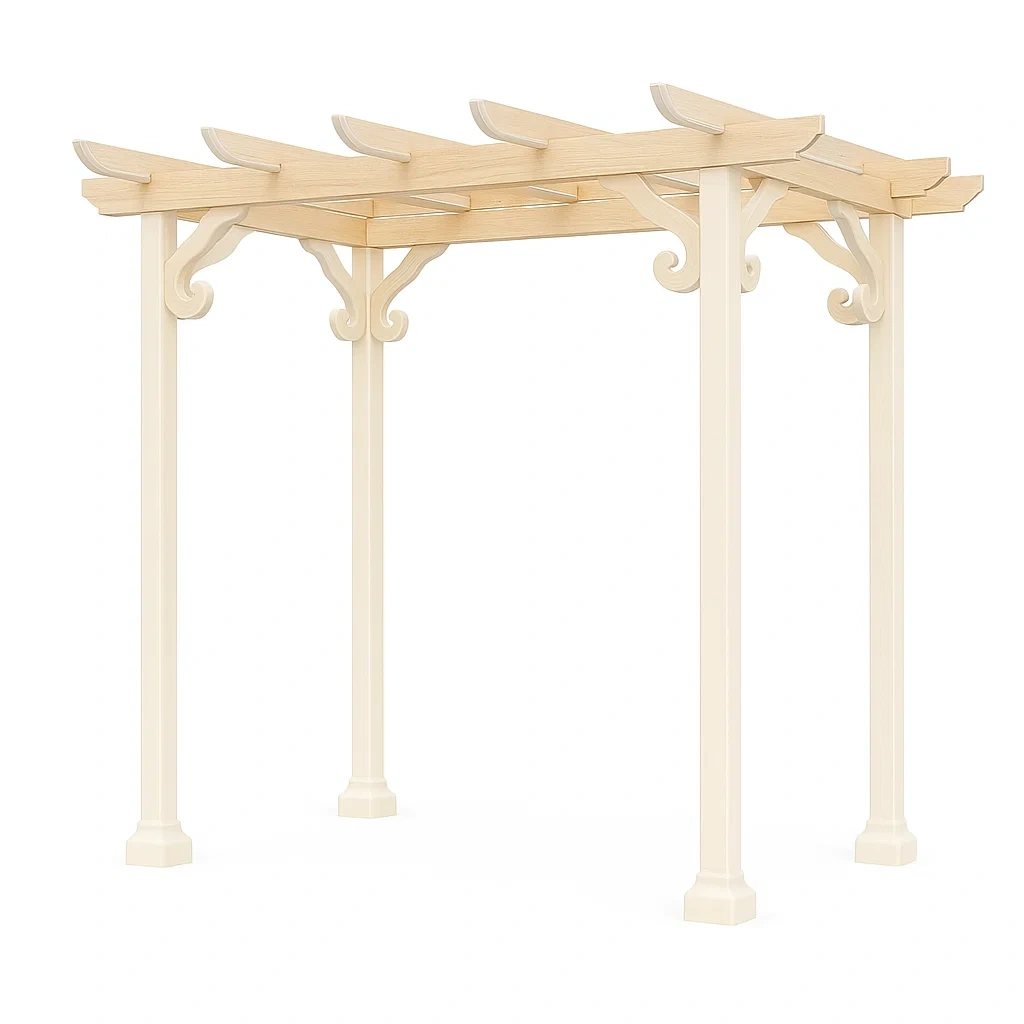 Pergola Holz Kunststoff Creme 300x300x220 cm-LIVAVEXO