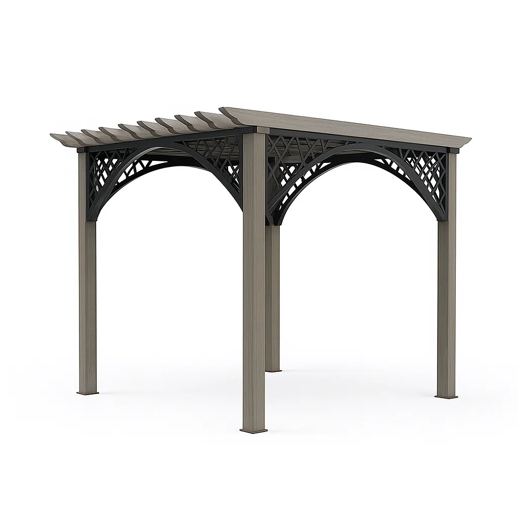 Gartenpavillon Aluminium Stahl Grau-LIVAVEXO