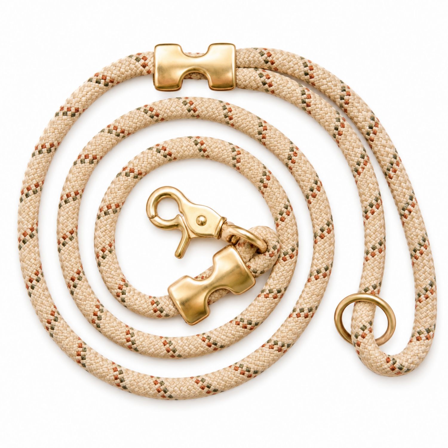 Verstellbare Hundeleine mit Goldverschluss - Beige