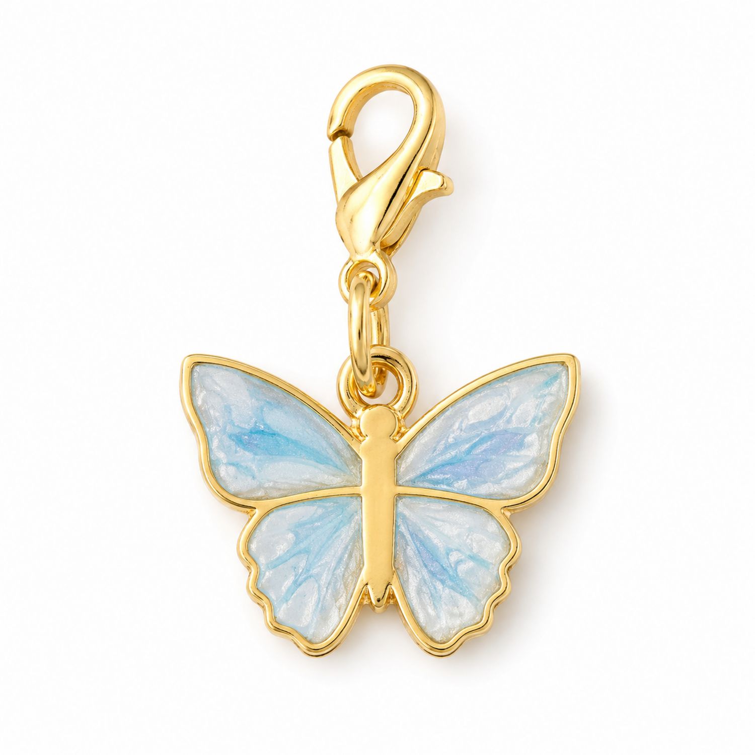 Schmetterlingsanhänger in Gold und Blau für Haustiere
