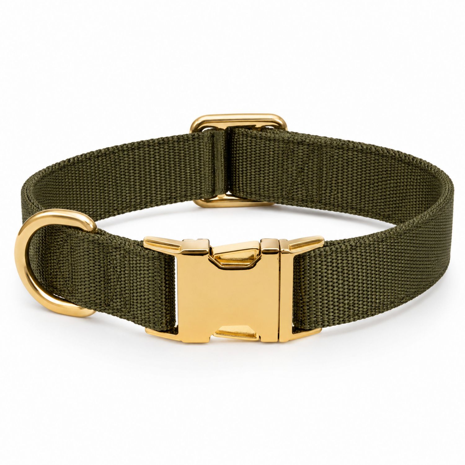 Hundehalsband Olivgrün mit Metallverschluss