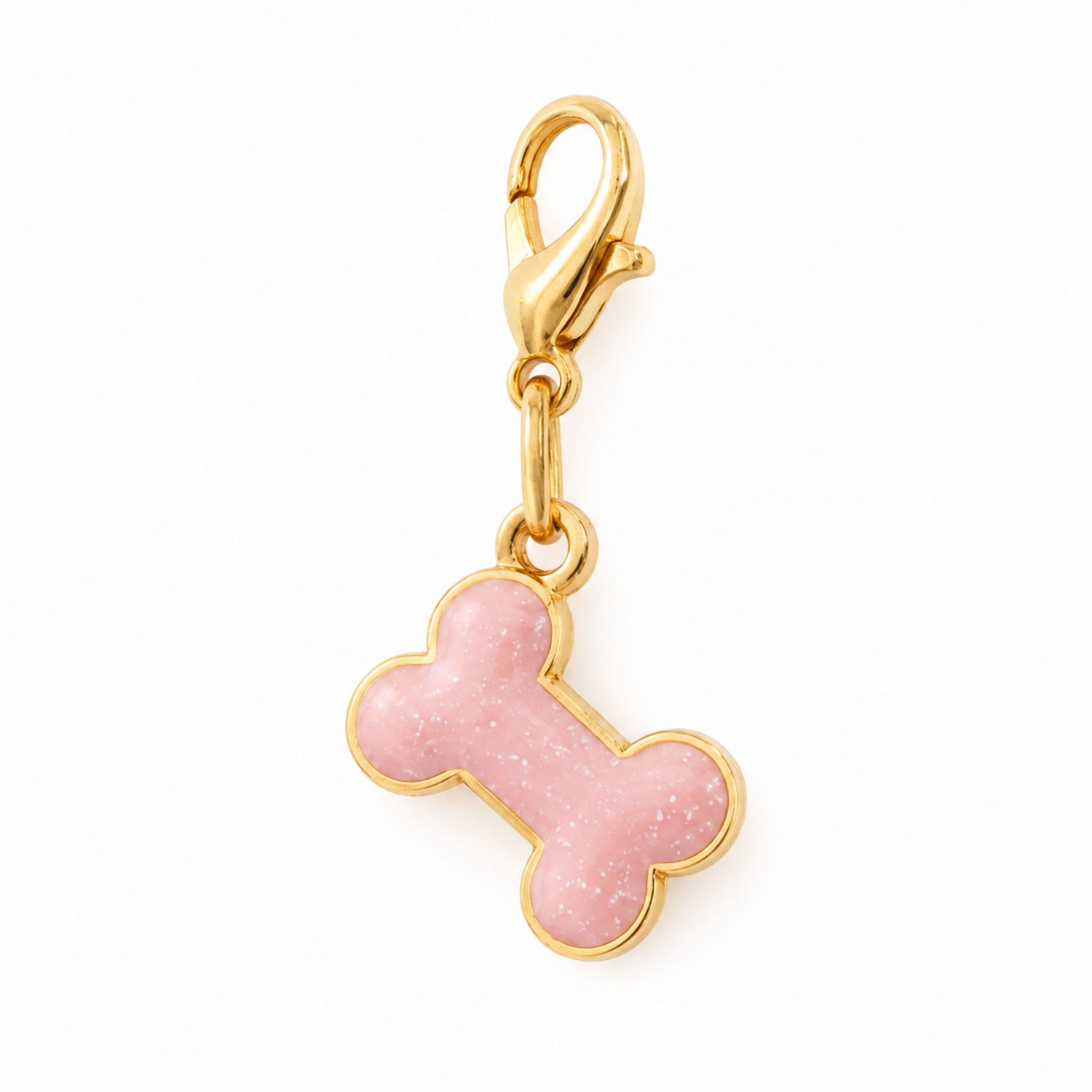 Rosa Glitzer-Hundeknochen-Anhänger mit Karabiner