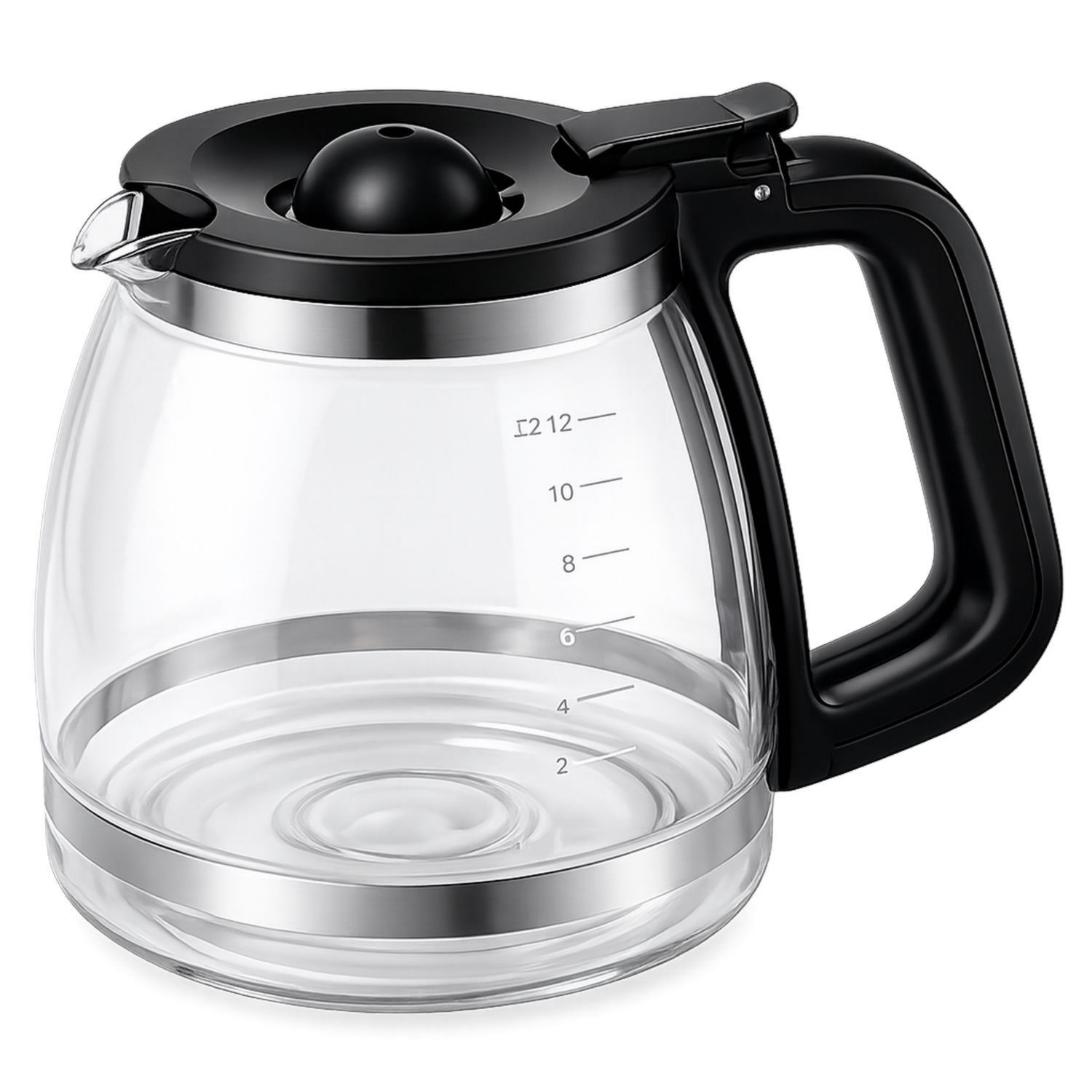 Kaffeekanne Schwarz und Transparent 1500ml-Velernocasa