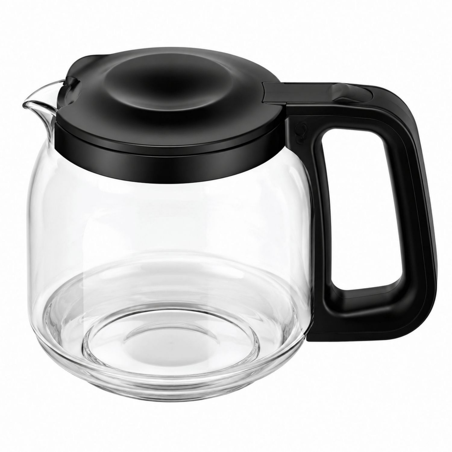 Glaskaffeekanne mit schwarzem Deckel und ergonomischem Griff, 1000ml-Velernocasa