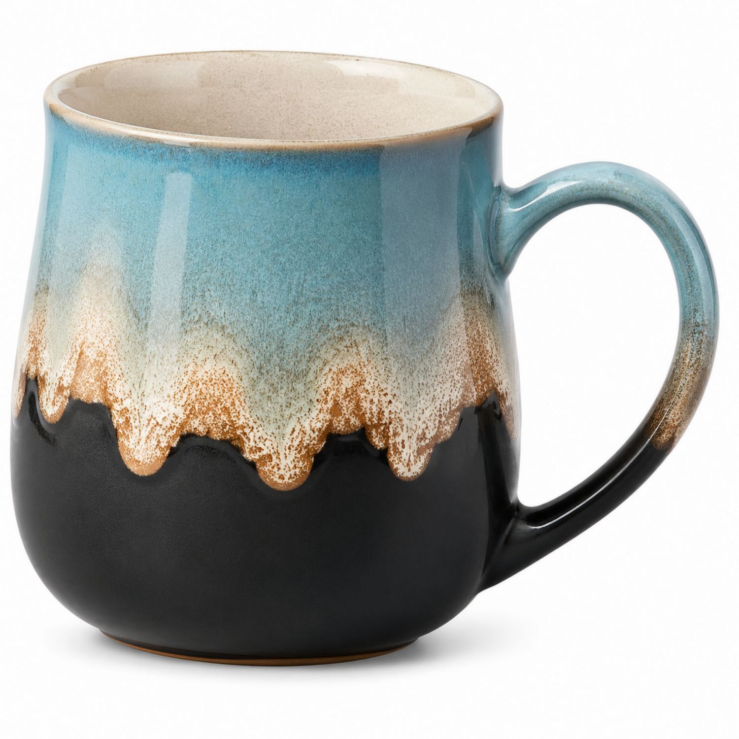 Keramiktasse Blau/Braun 350ml-Velernocasa