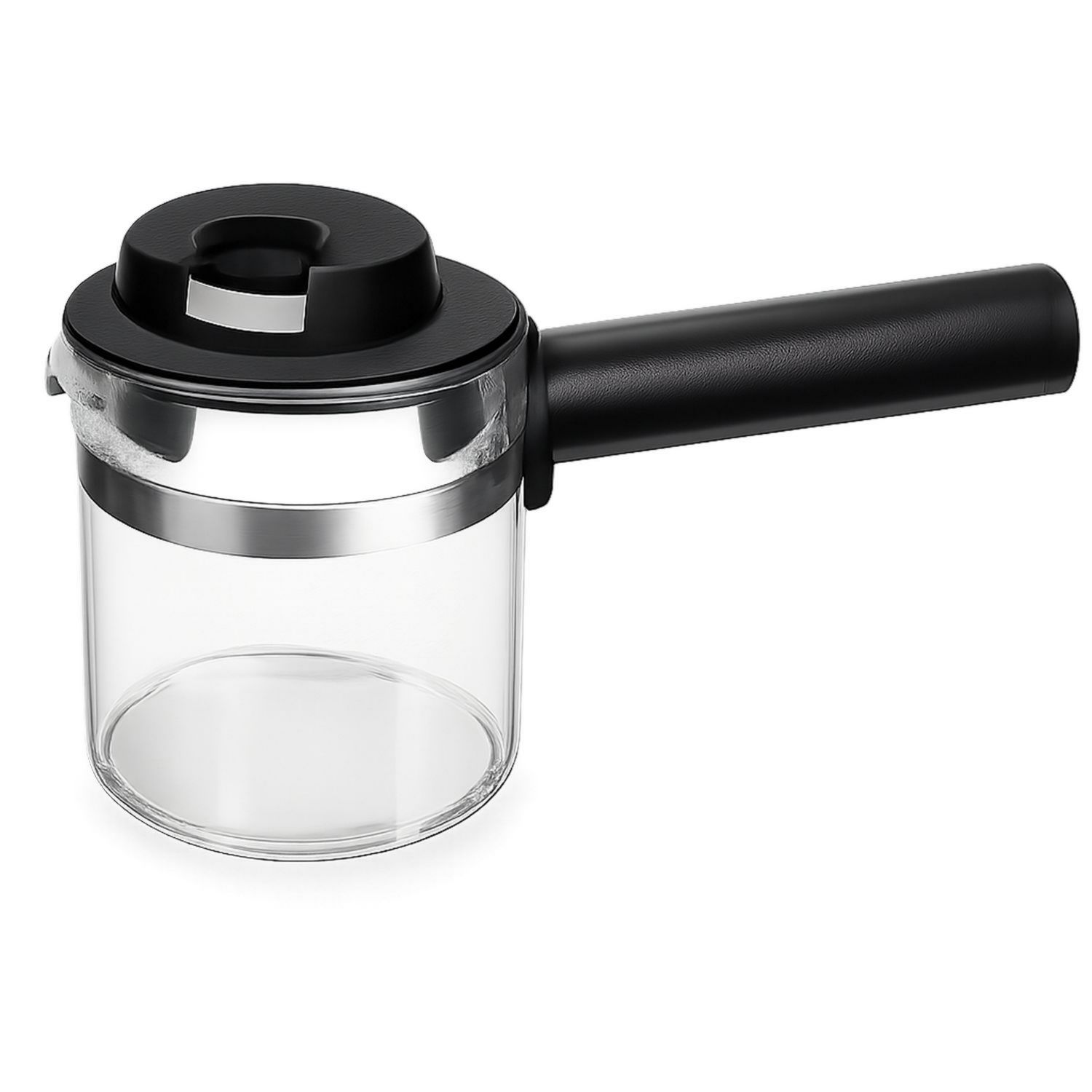 Glas-Kaffeekanne mit Schwarzem Griff und Filtersystem 600ml-Velernocasa