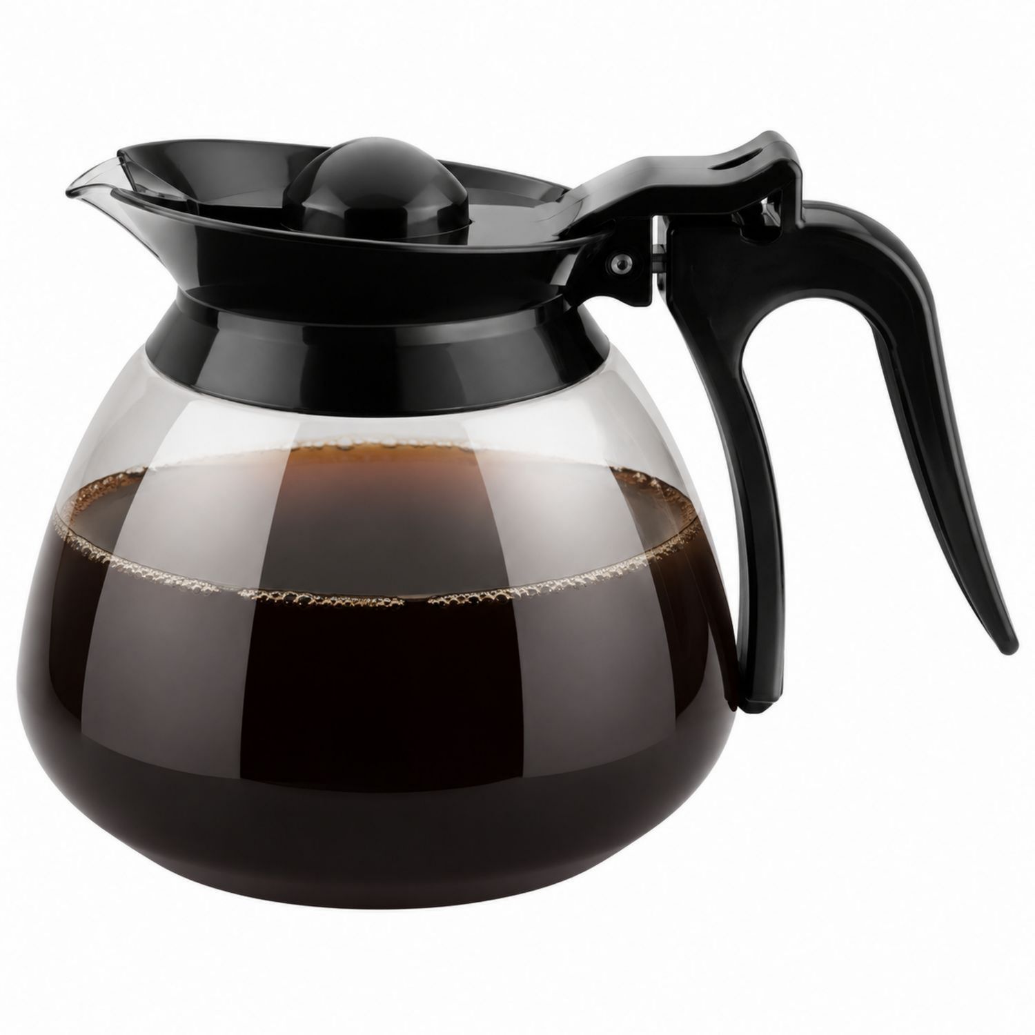 Glaskaffeekanne 1,5L mit ergonomischem Griff - Schwarz-Velernocasa