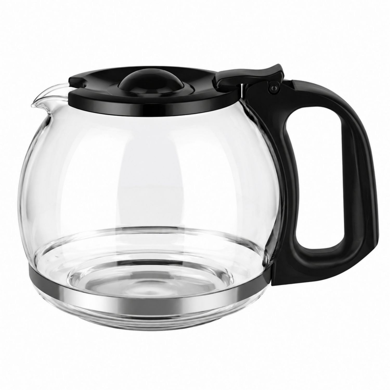 Kaffeekanne aus Glas mit ergonomischem schwarzem Griff, 1L-Velernocasa