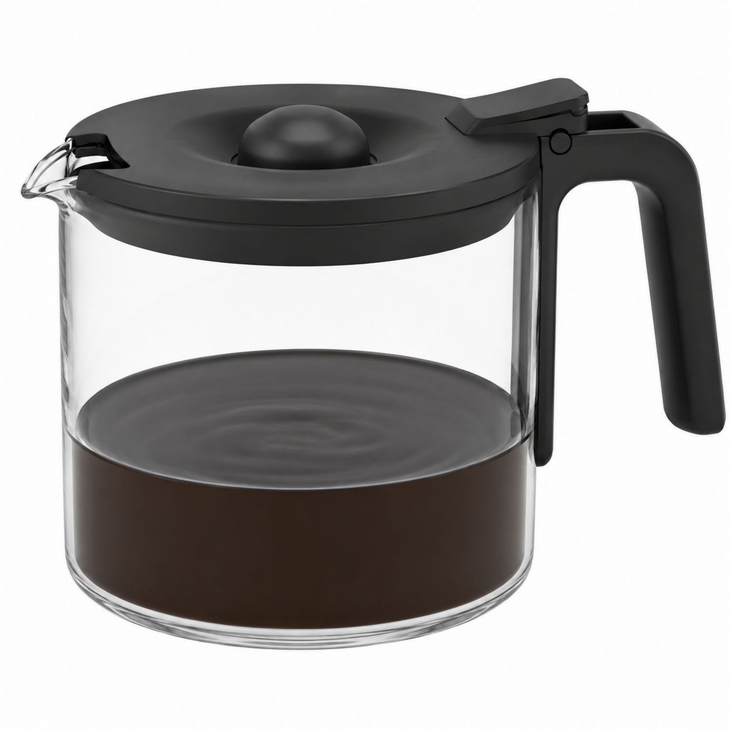 Glas-Kaffeekanne 1L mit ergonomischem Griff, schwarz-Velernocasa