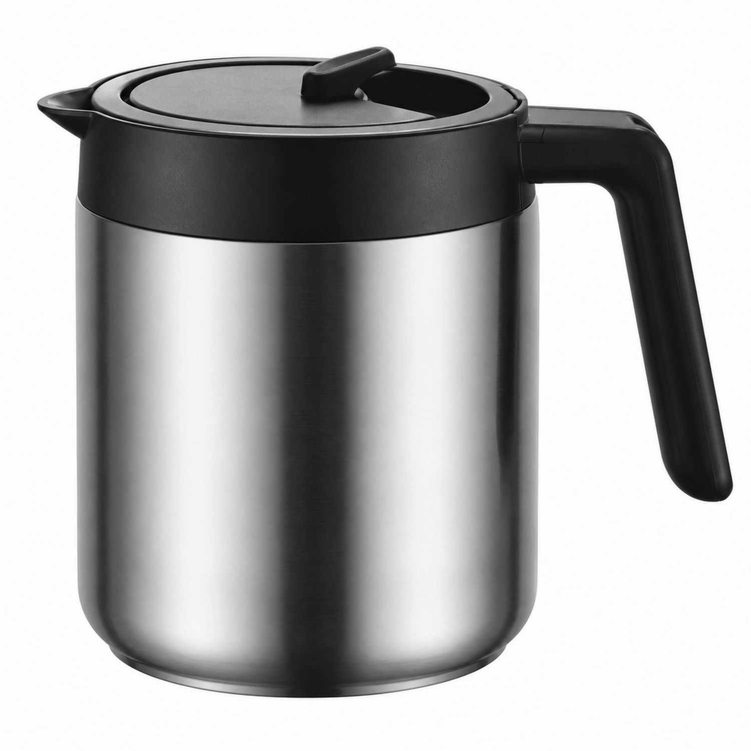 Isolierkanne aus Edelstahl und Schwarz, 1L-Velernocasa