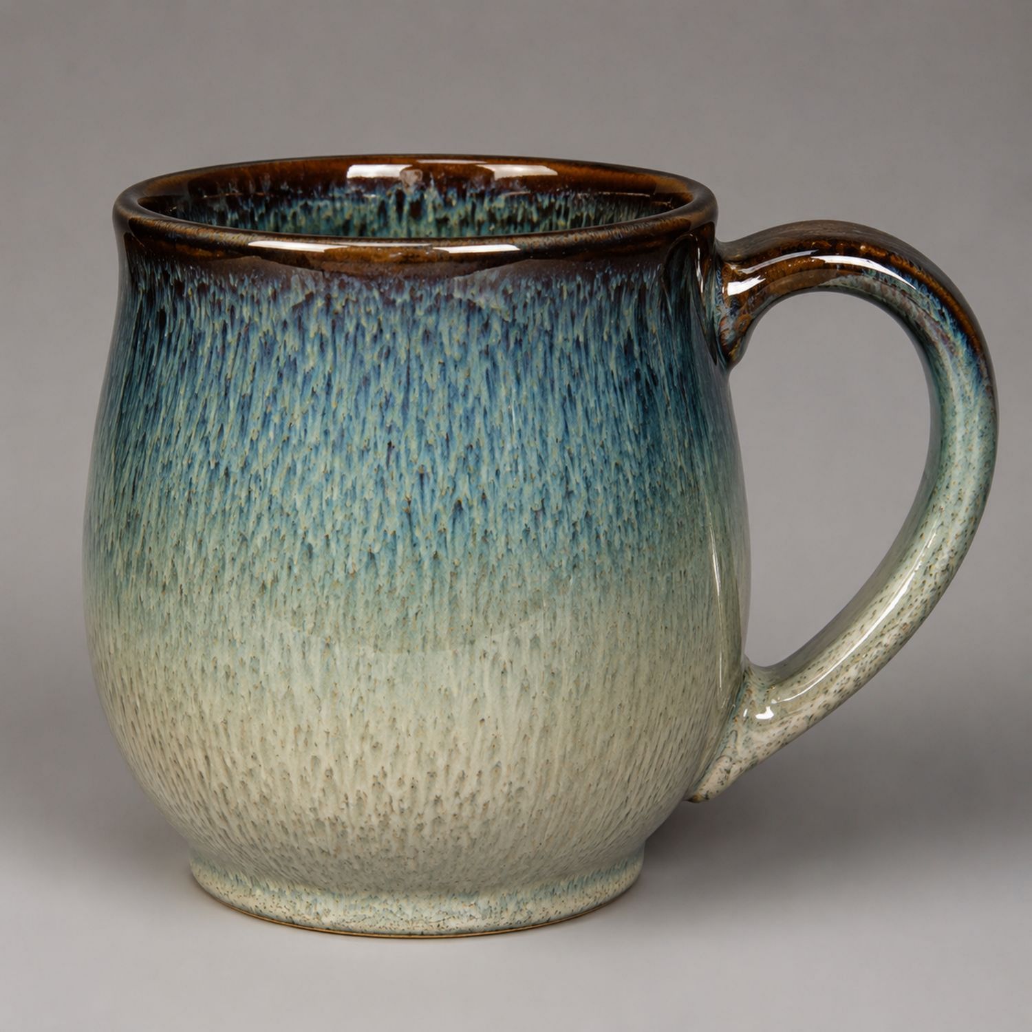 Handgefertigte Keramiktasse mit Farbverlauf 300ml - Blau/Grün-Velernocasa