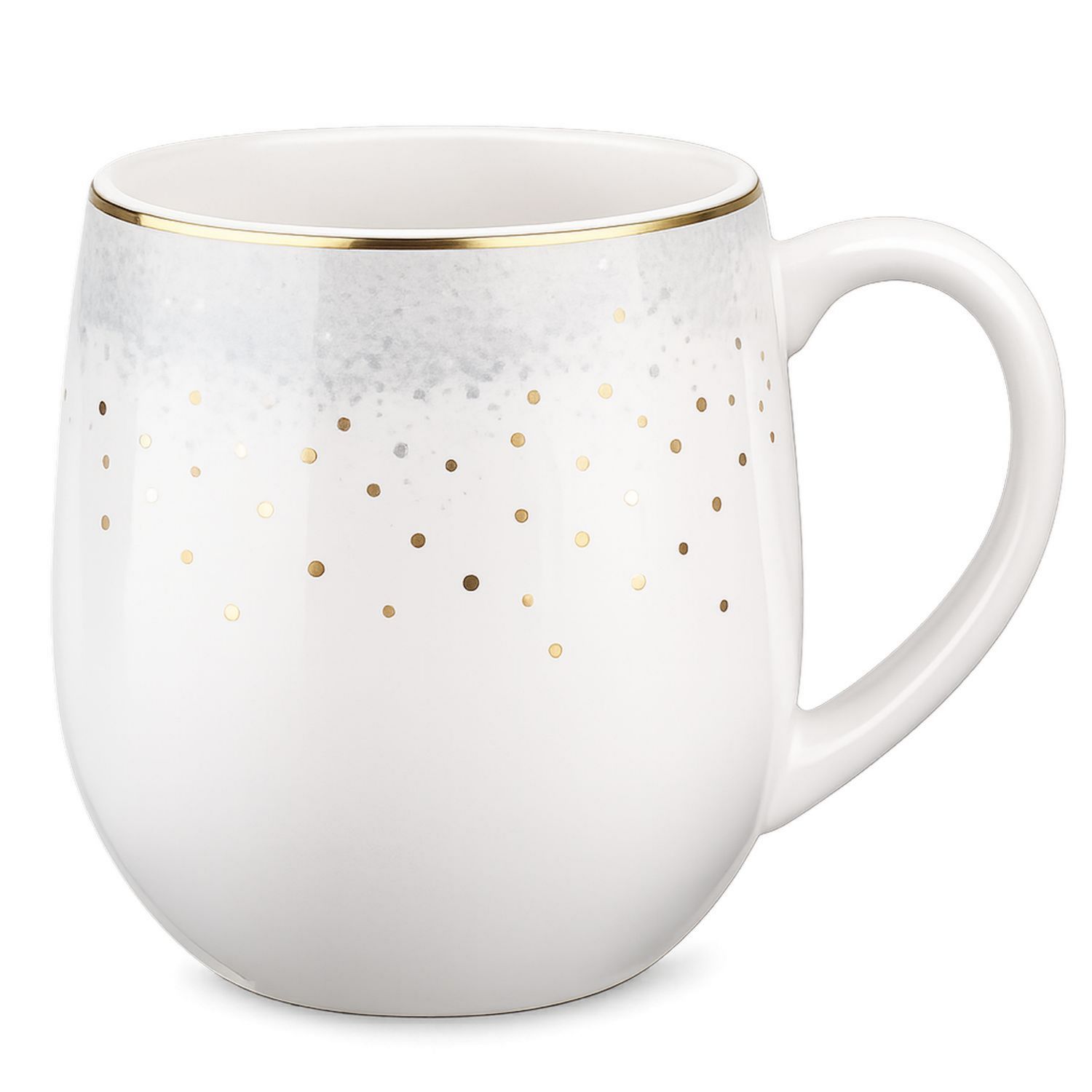 Elegante Keramiktasse mit Goldpunkten, 420ml-Velernocasa