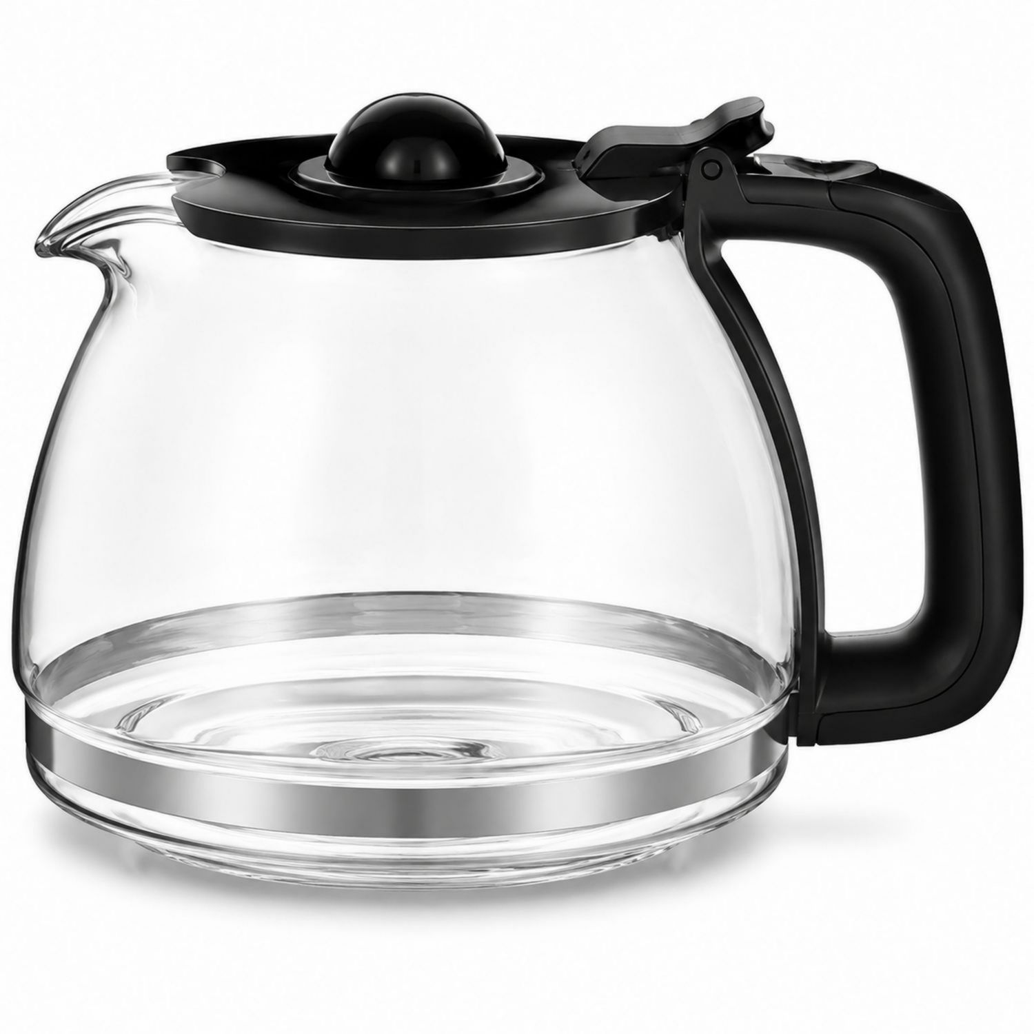 Glaskaffeedekanter mit schwarzem Griff 1,5L-Velernocasa