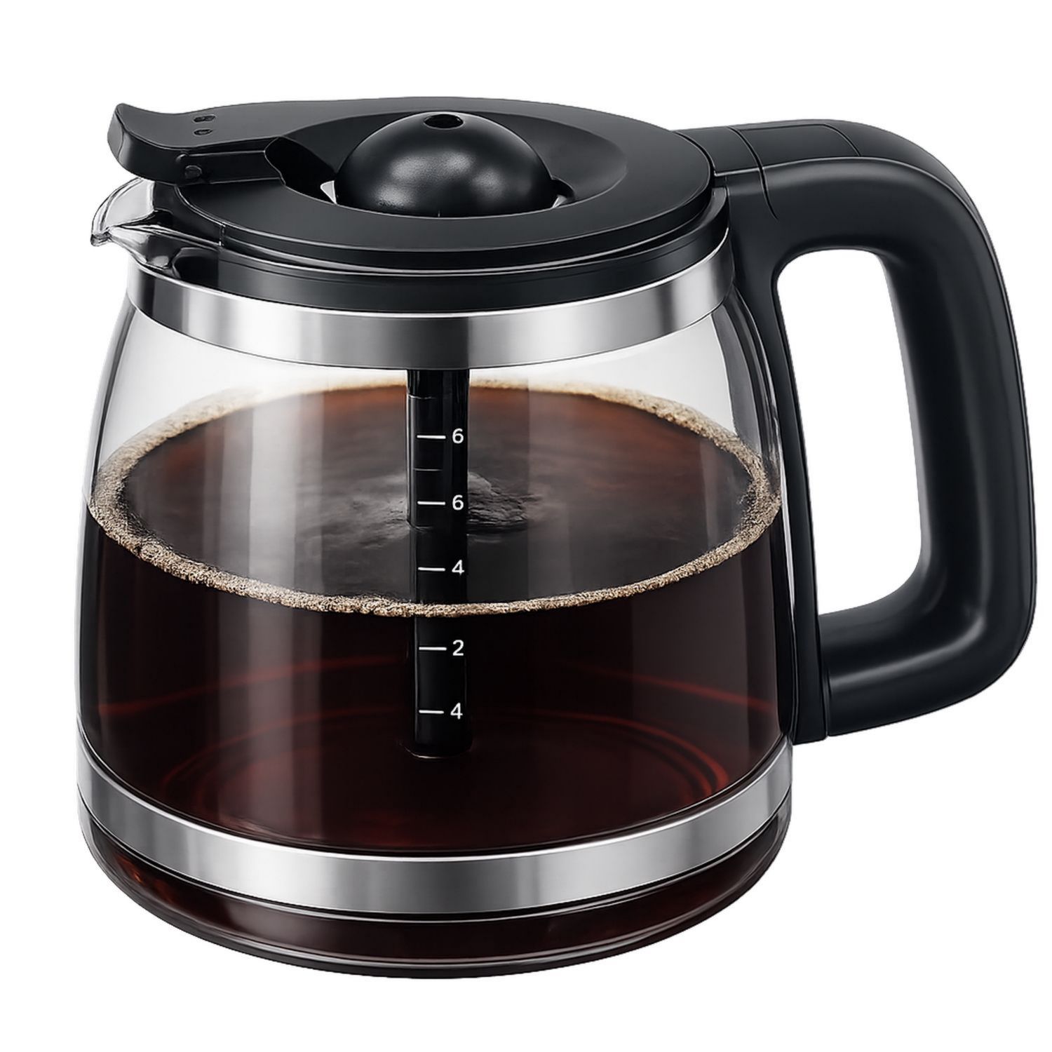 Glaskanne für Kaffeemaschine mit Messskala und ergonomischem Griff, 1000 ml-Velernocasa