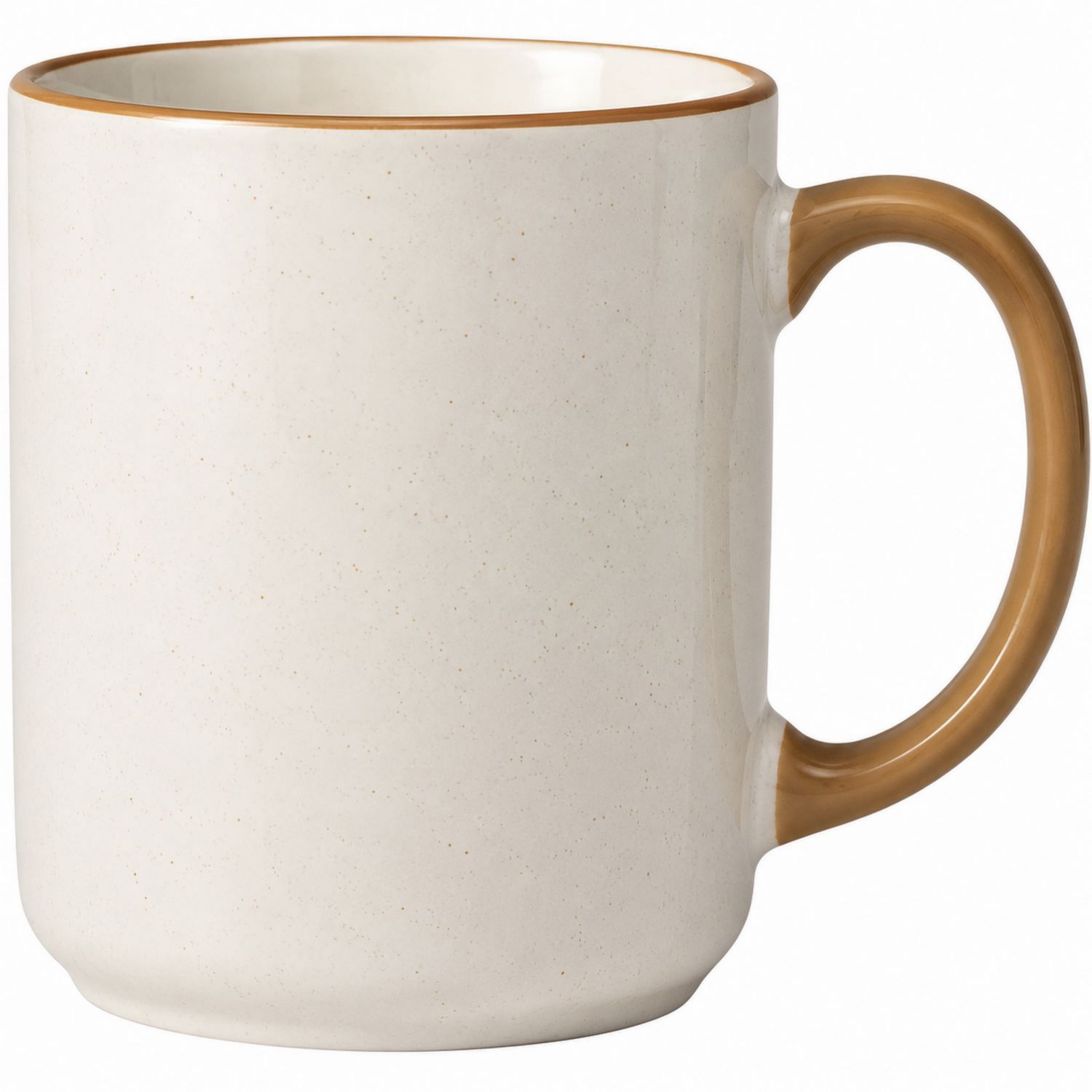 Keramikbecher Weiß mit Braunem Griff, 350 ml-Velernocasa