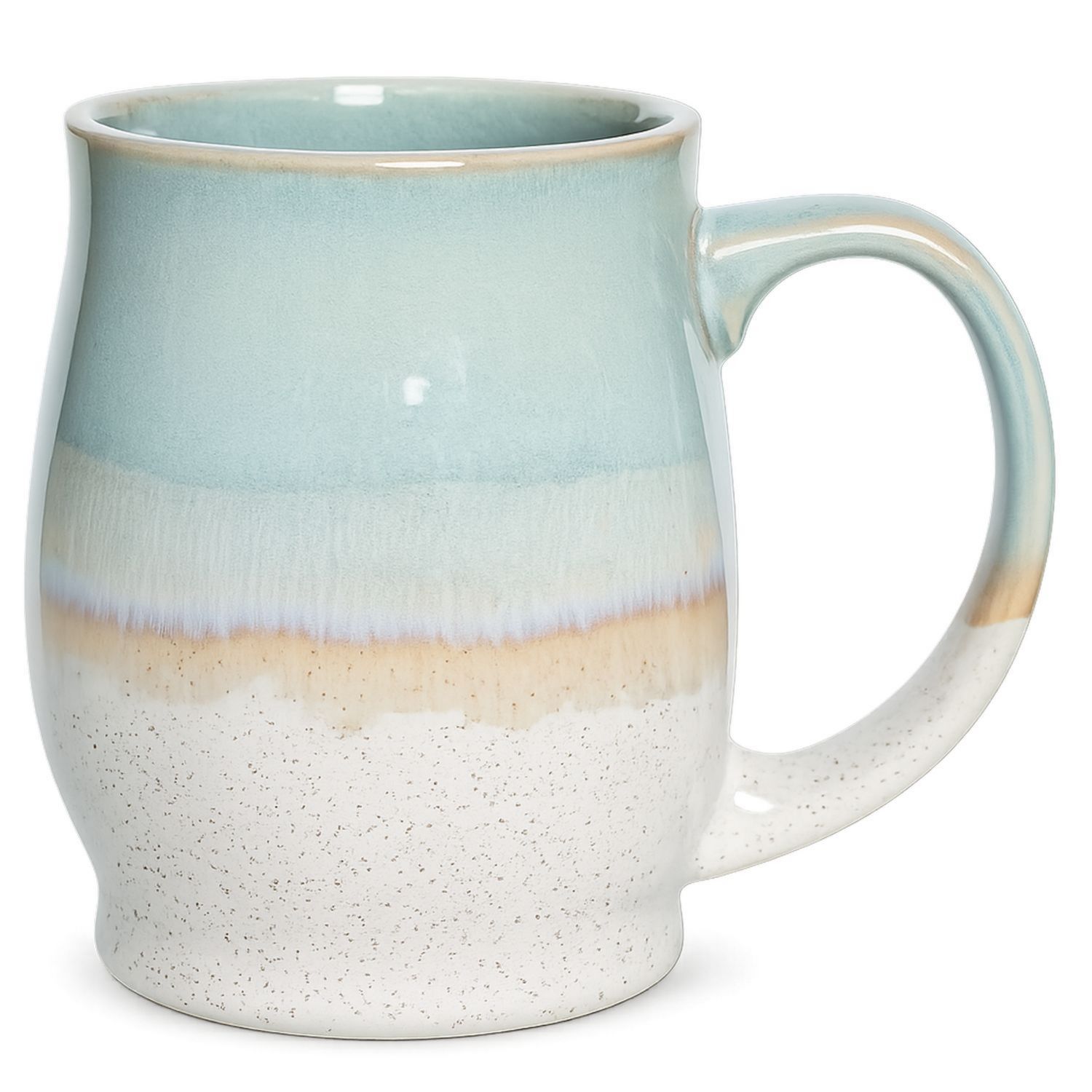 Keramiktasse mit Farbverlauf Blau Beige - 400 ml-Velernocasa