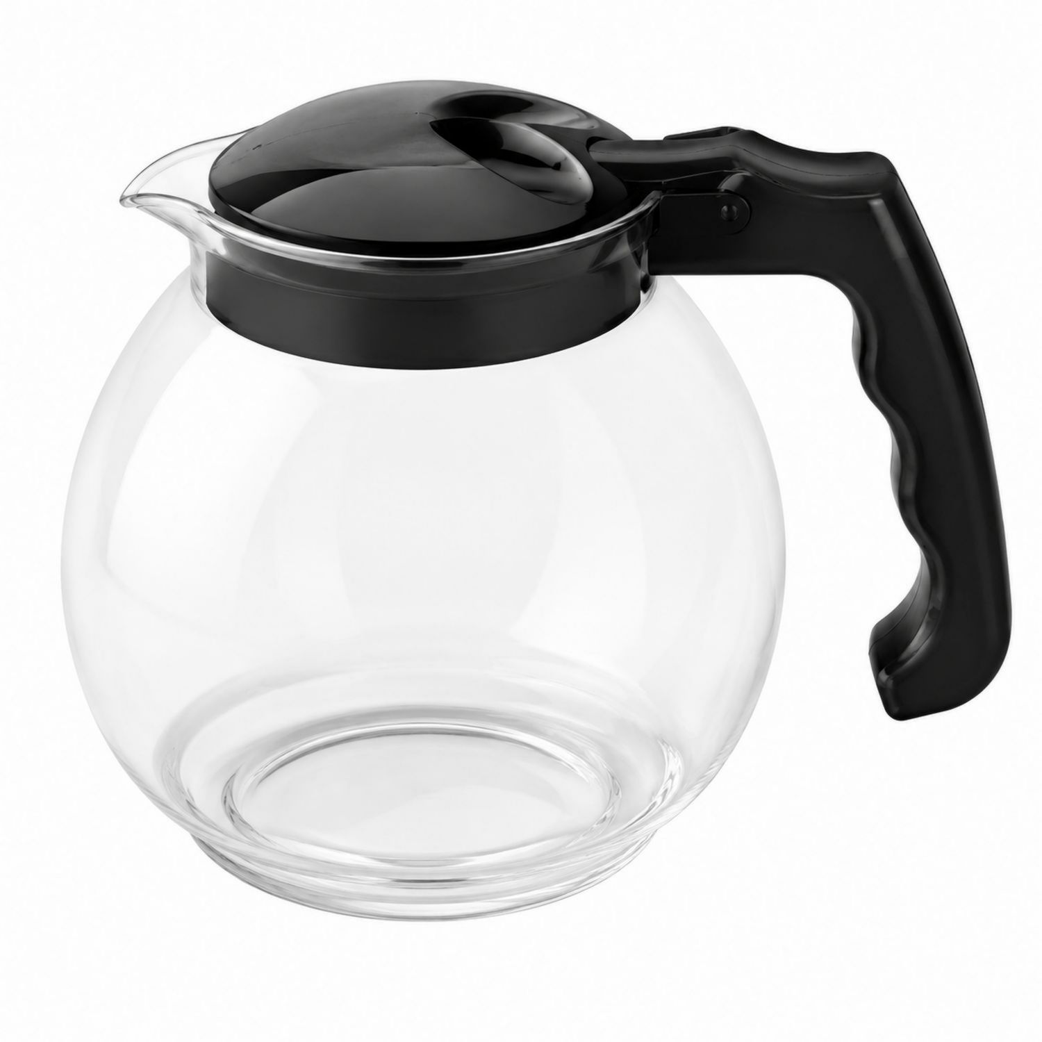 Glaskaffeekanne mit schwarzem Deckel und Griff, 1.5L-Velernocasa
