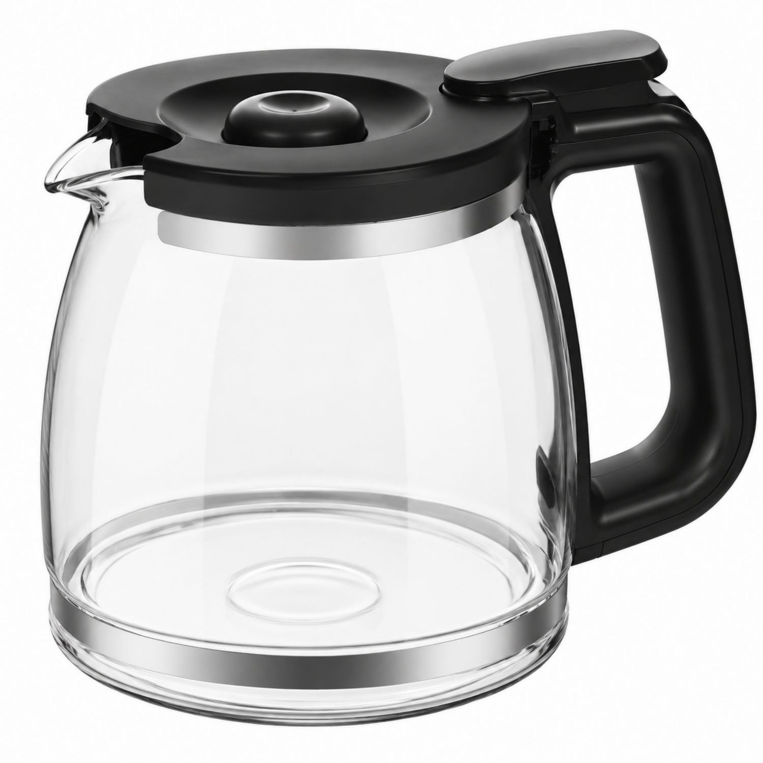 Glaskaffeekanne 1,5L mit ergonomischem Griff, Schwarz-Velernocasa