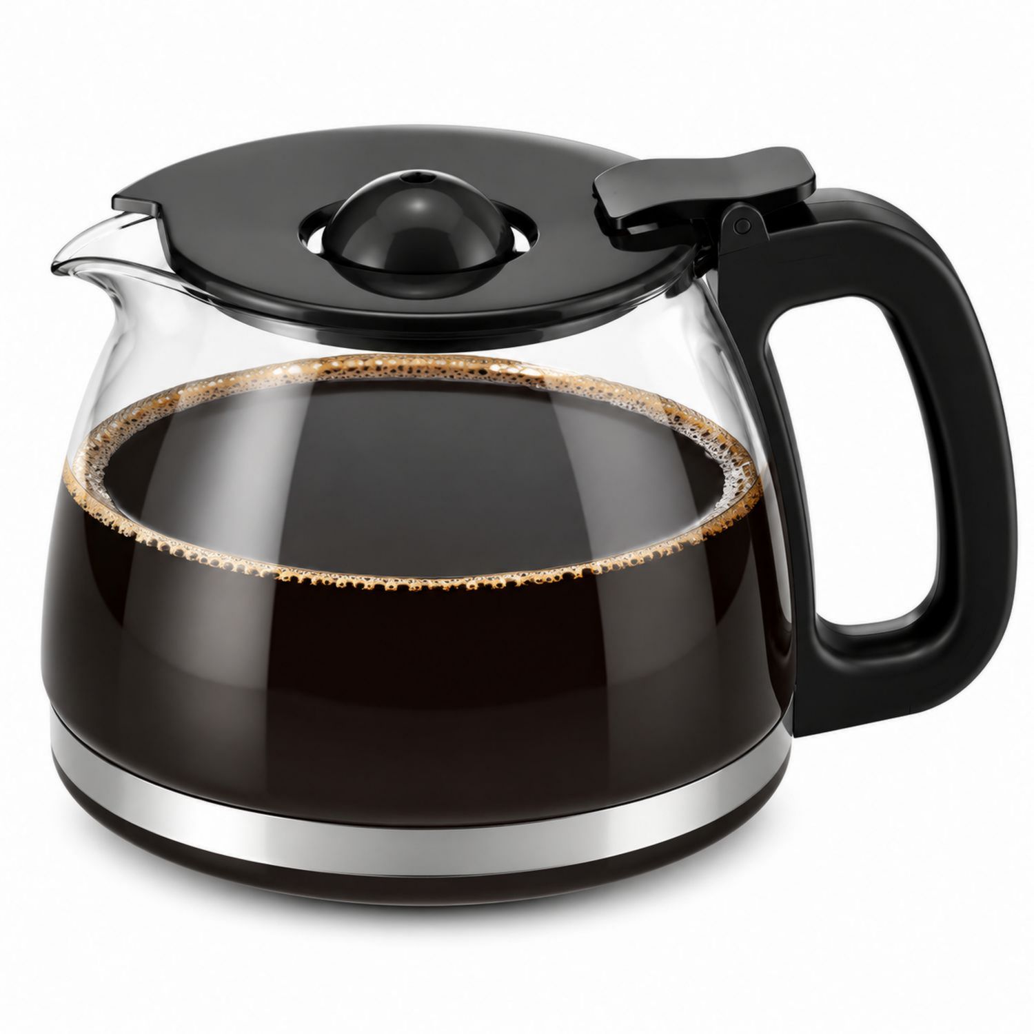 Kaffeekanne aus Glas mit schwarzem Deckel 1000ml-Velernocasa