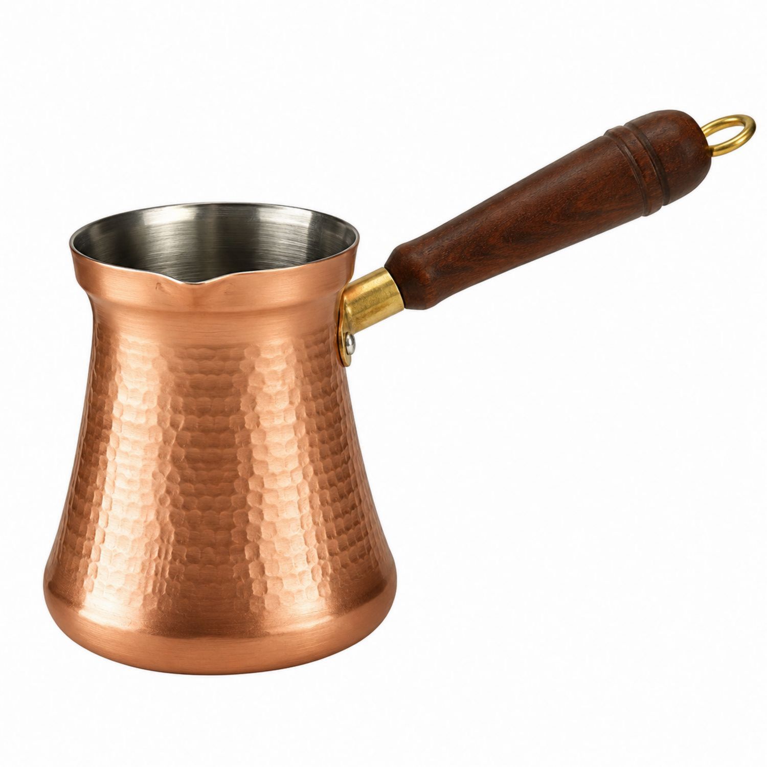 Kupfer Kaffeekanne mit ergonomischem Holzgriff-Velernocasa