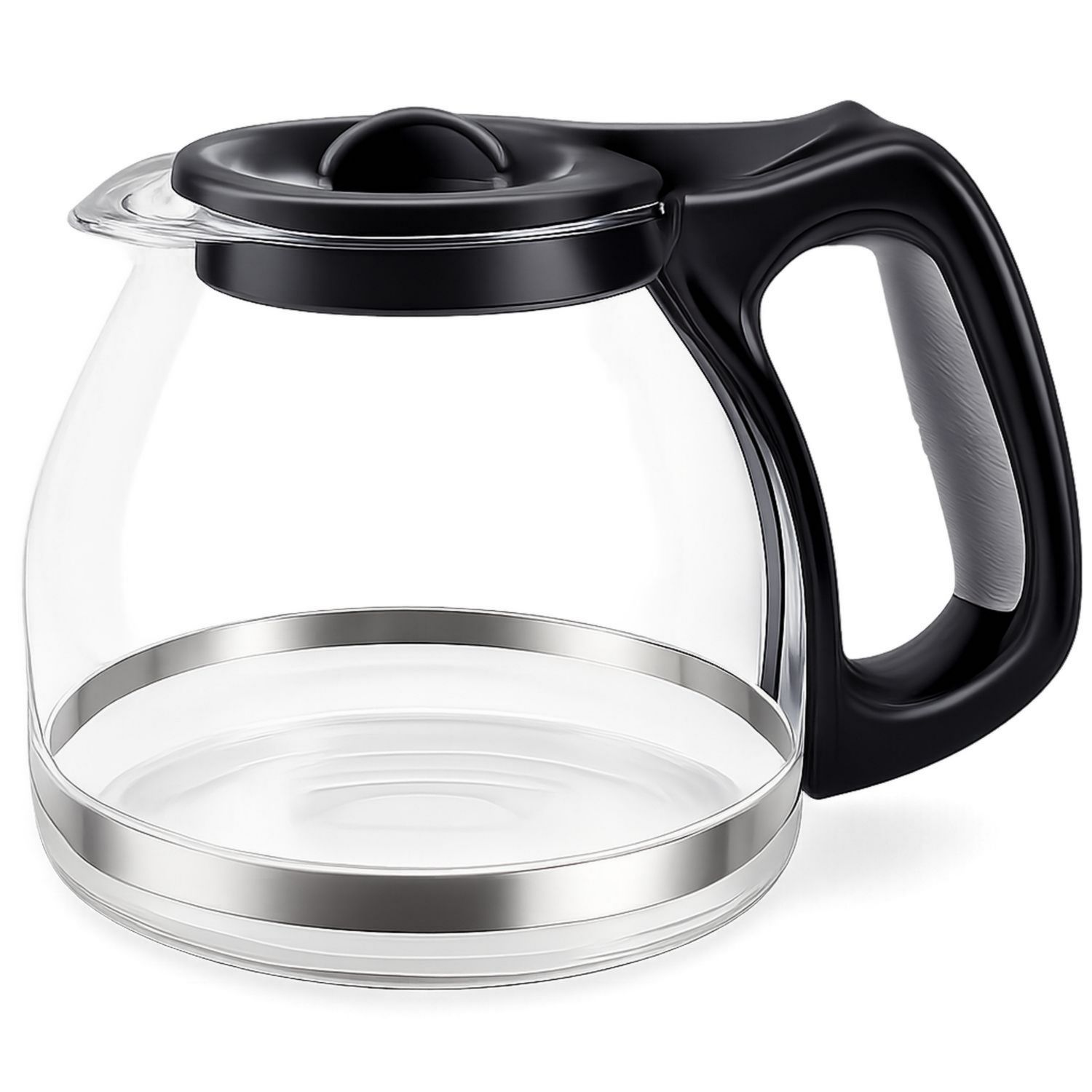 Glaskaffeekanne 1,0L mit Anti-Tropf Schwarz-Velernocasa