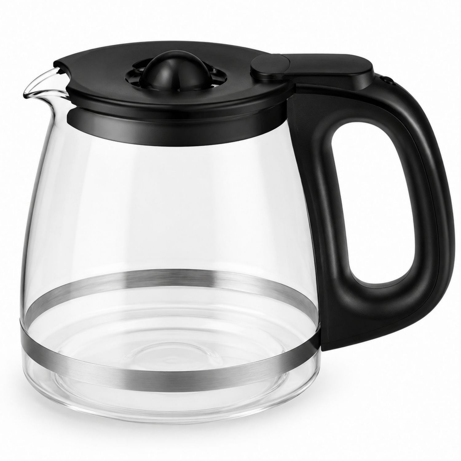 Glaskanne mit schwarzem Deckel und Griff, 1 Liter-Velernocasa