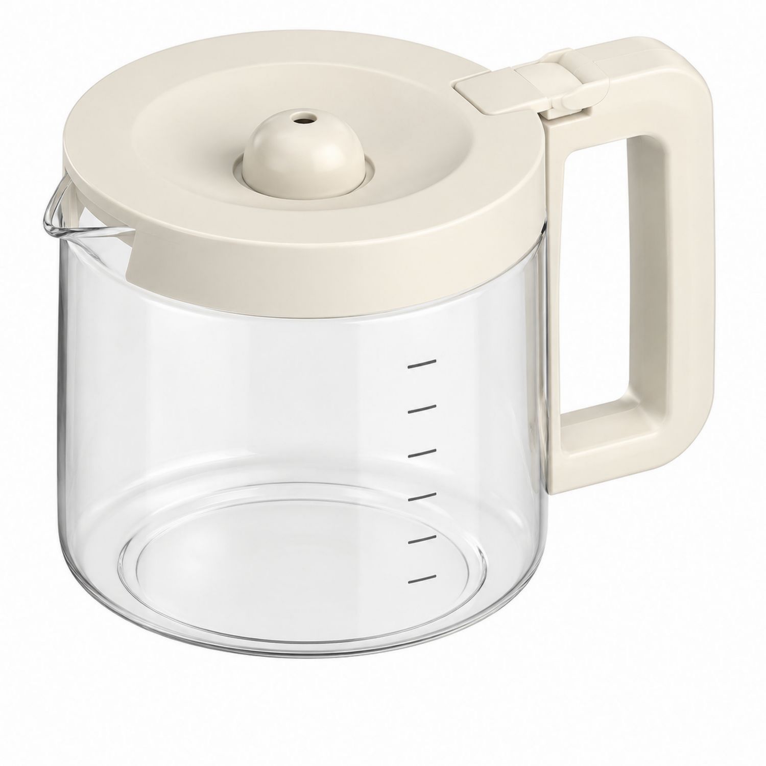 Glas Kaffeekanne 1L Creme mit Skala-Velernocasa