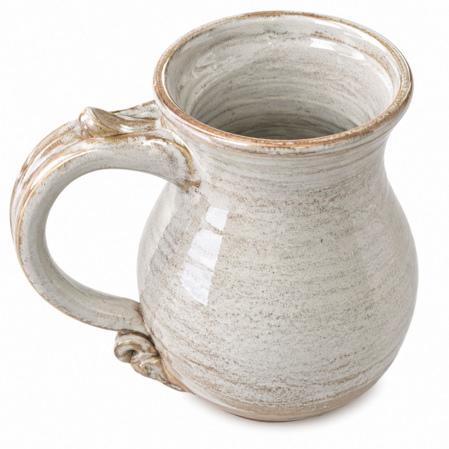 Handgefertigte Keramiktasse Creme mit Rustikalem Design-Velernocasa
