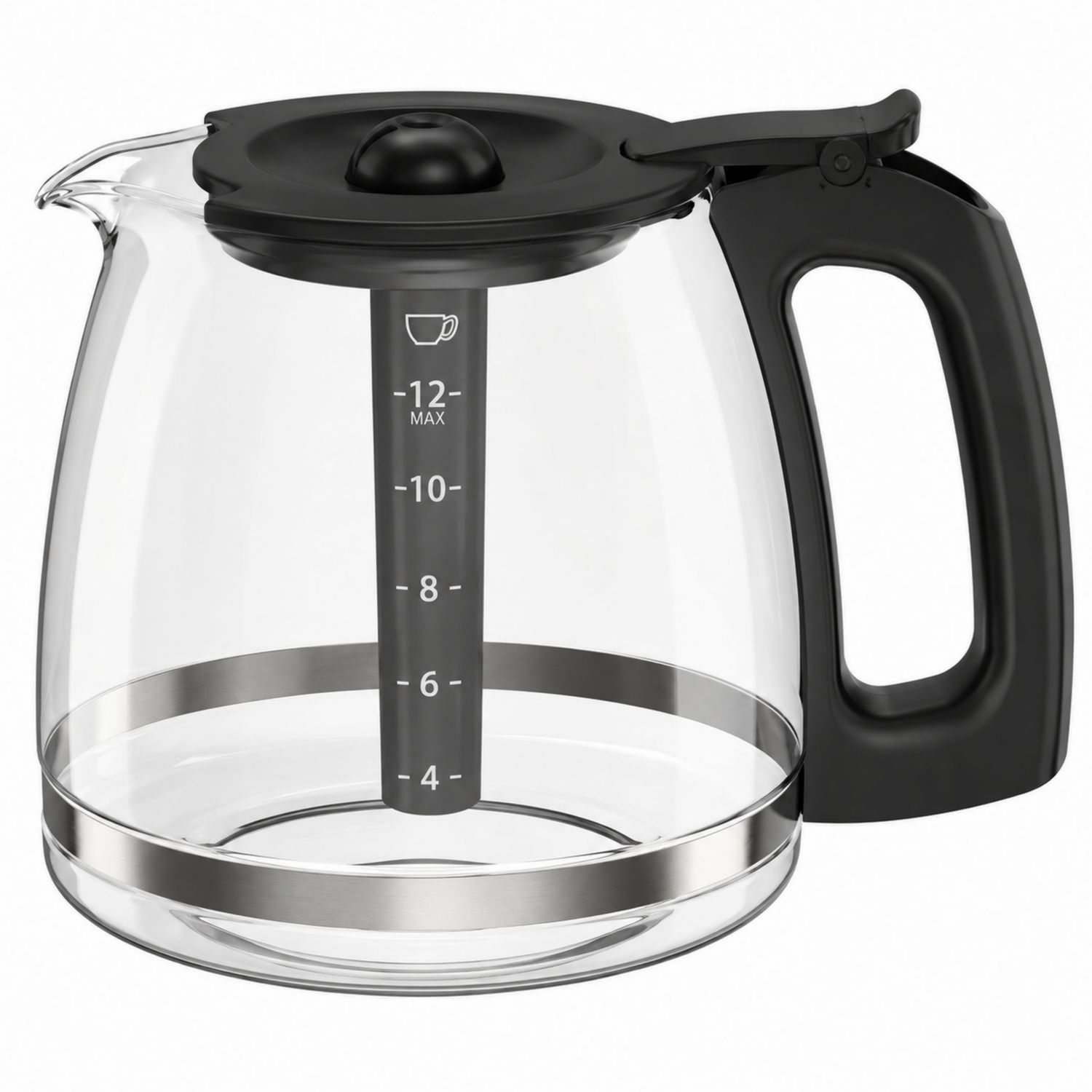 Kaffeekanne aus Glas 1,5L Schwarz-Velernocasa