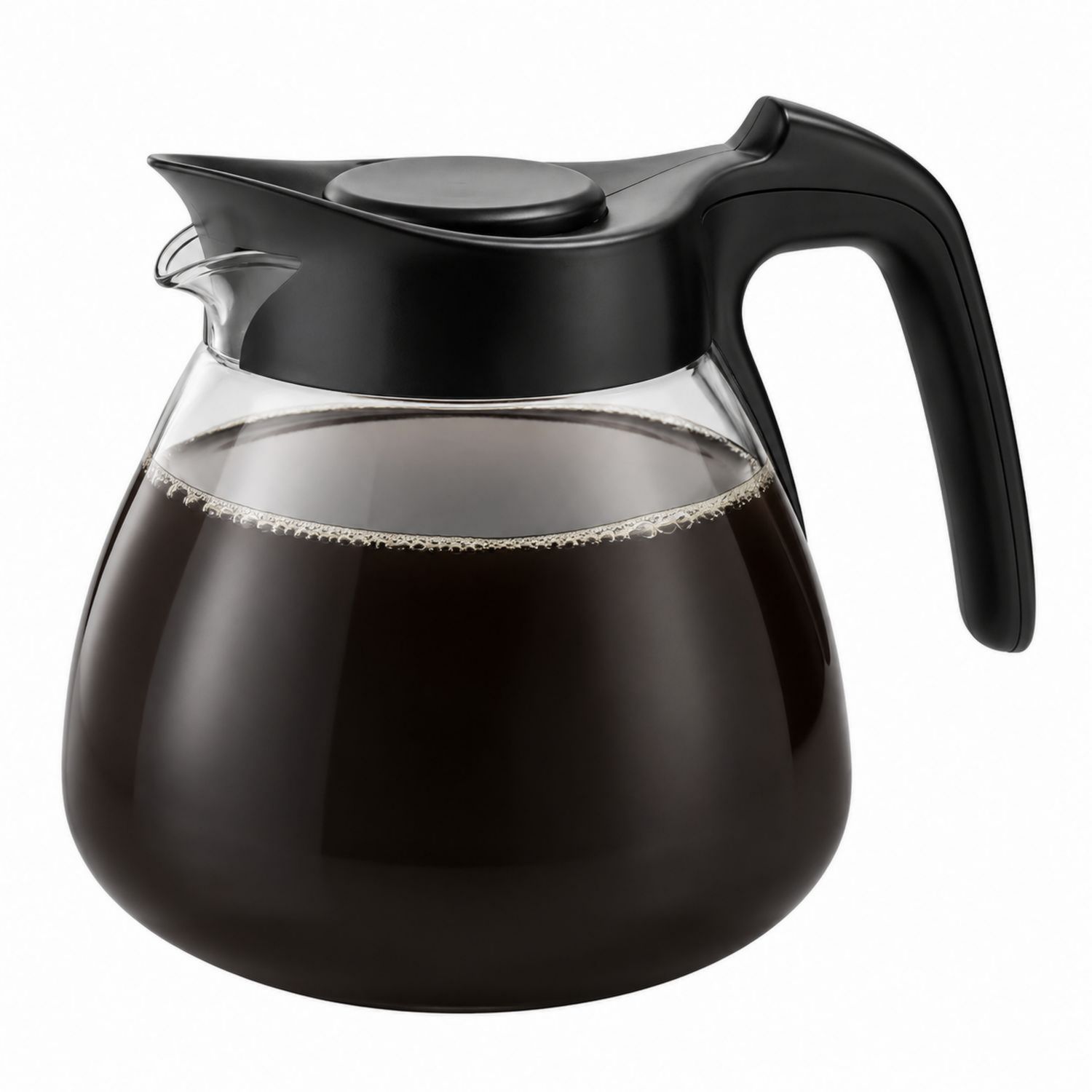 Glaskaffeekanne mit schwarzem Deckel und ergonomischem Griff, 1.5L-Velernocasa