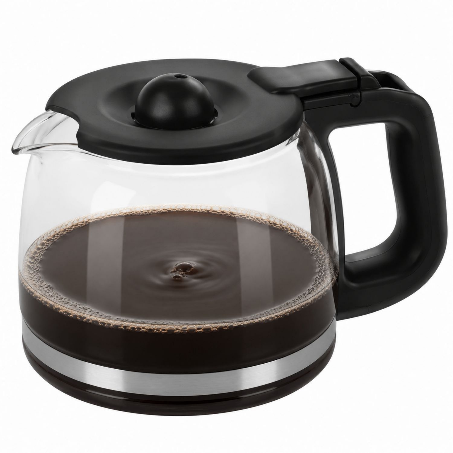 Glas-Kaffeekanne mit schwarzem Deckel und Griff, 1.2L Kapazität-Velernocasa