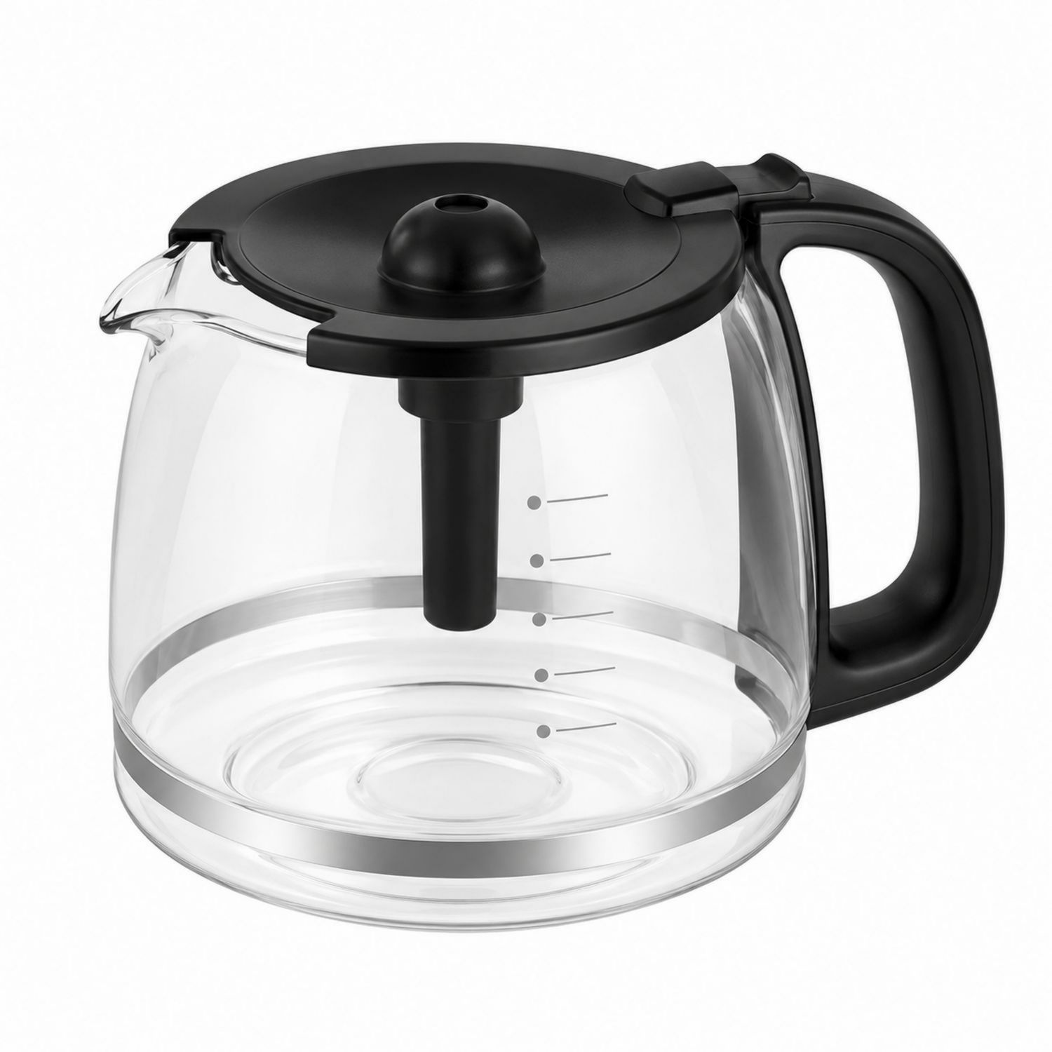Glaskaffeekanne mit schwarzem Griff 1,2L-Velernocasa