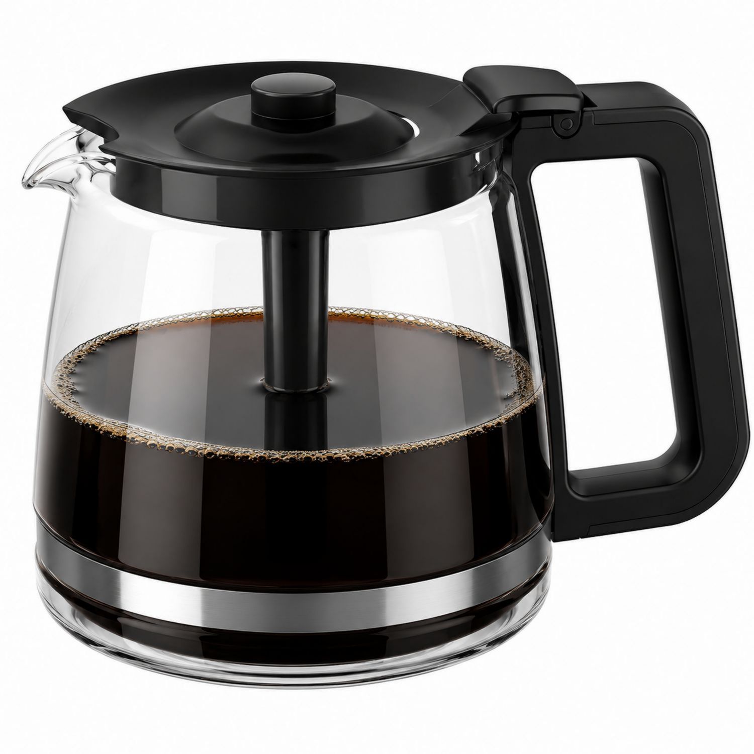 Schwarze Glaskaffeekanne mit Deckel 1000ml-Velernocasa