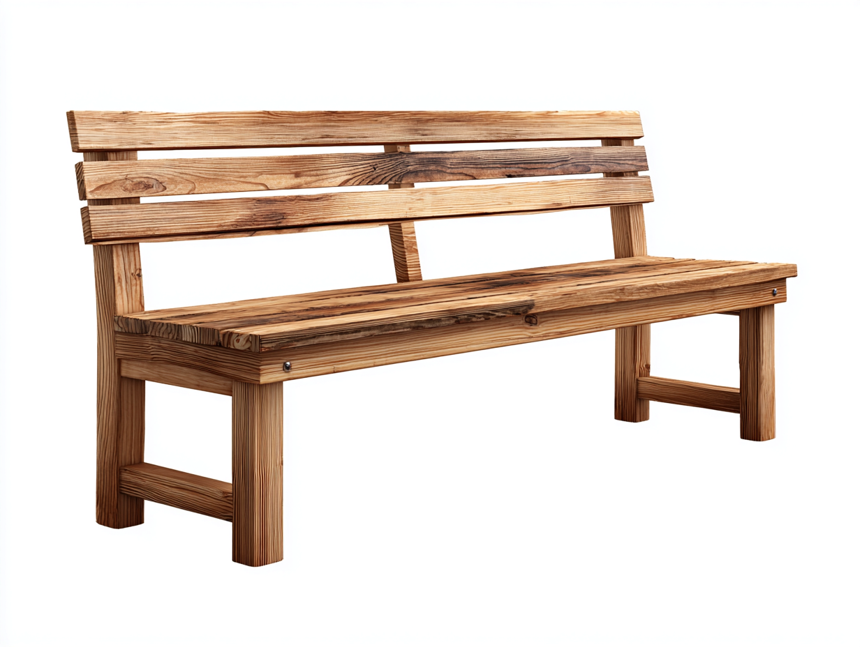 Gartenbank Holz 150x62x88 cm Braun für Garten und Terrasse - klassische Sitzbank mit Rückenlehne-Vazencohaus