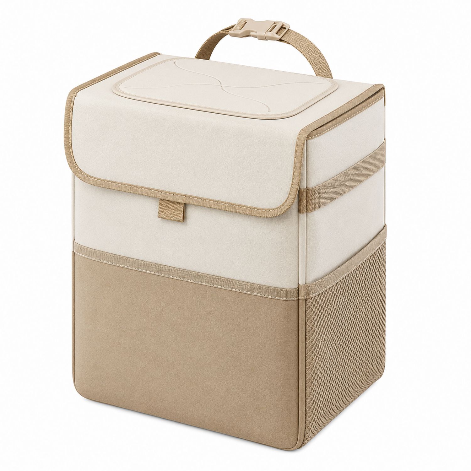 Cubo de Basura con Tapa Beige 20L