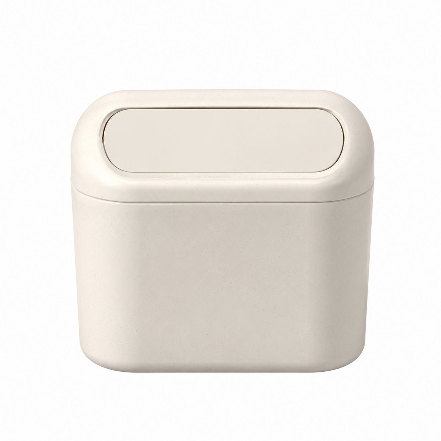 Papelera de Escritorio Beige 5L con Tapa Giratoria
