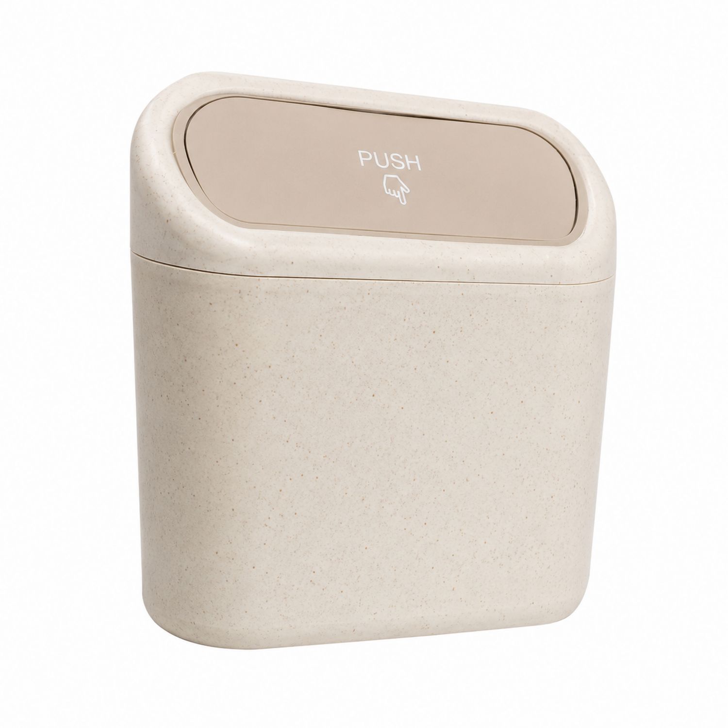 Papelera Beige con Apertura por Presión 10L