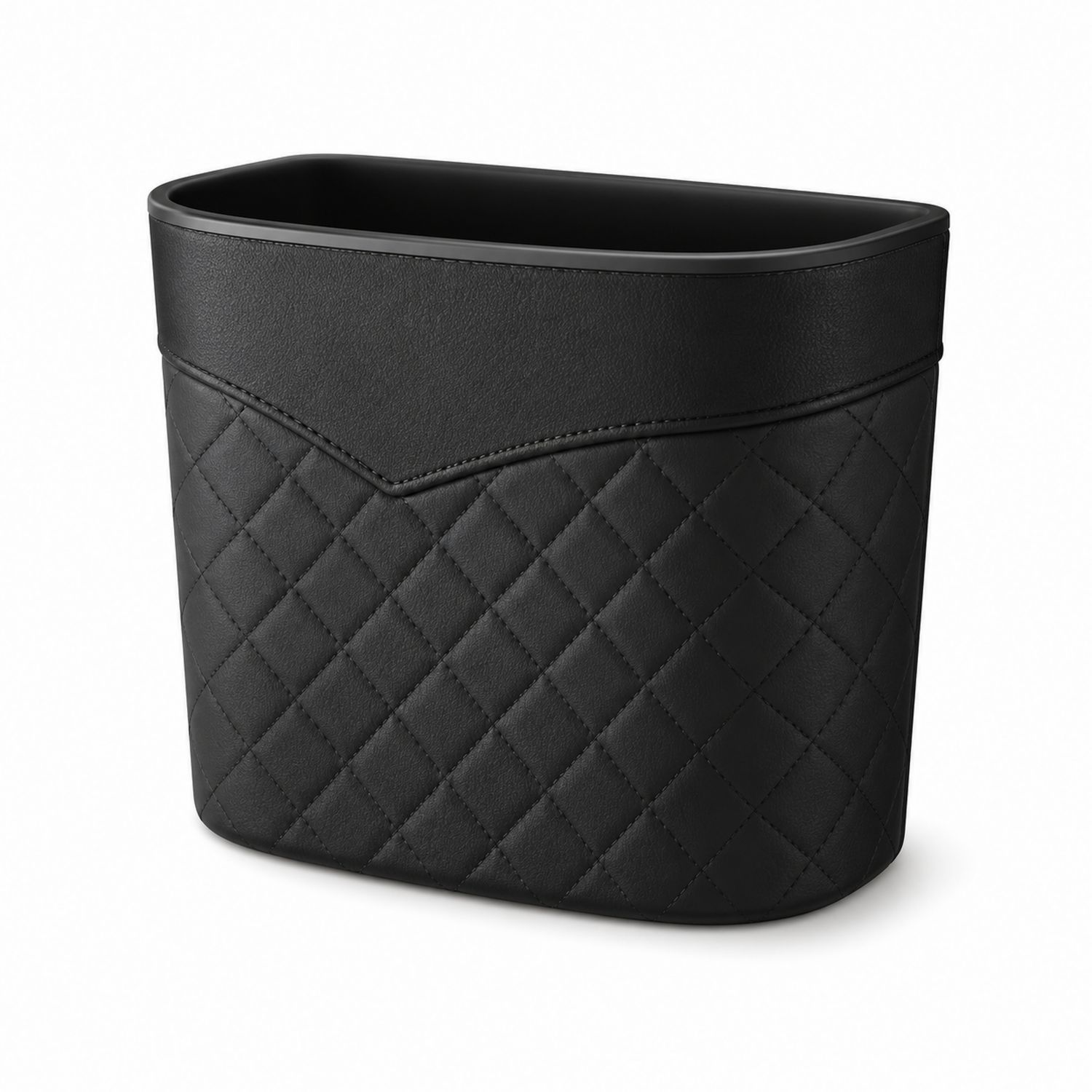 Cubo de Basura para Auto Negro con Diseño Acolchado