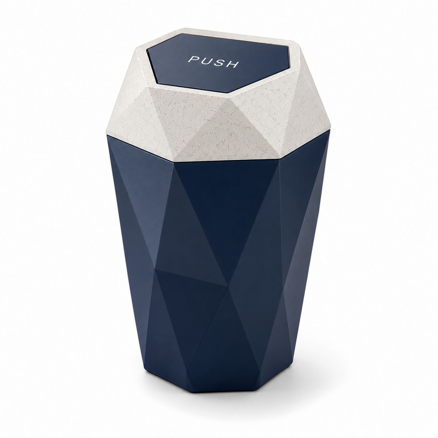 Papelera Geométrica Azul Marino de Presionar 8L