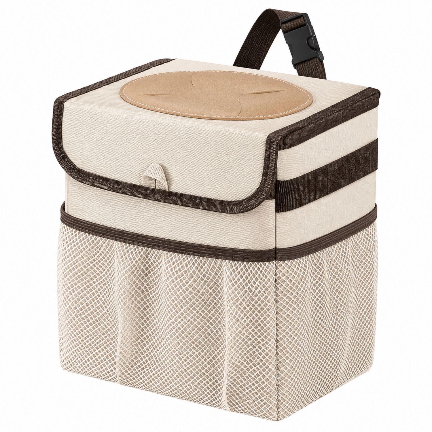 Contenedor de Basura para Coche Beige y Marrón 5L