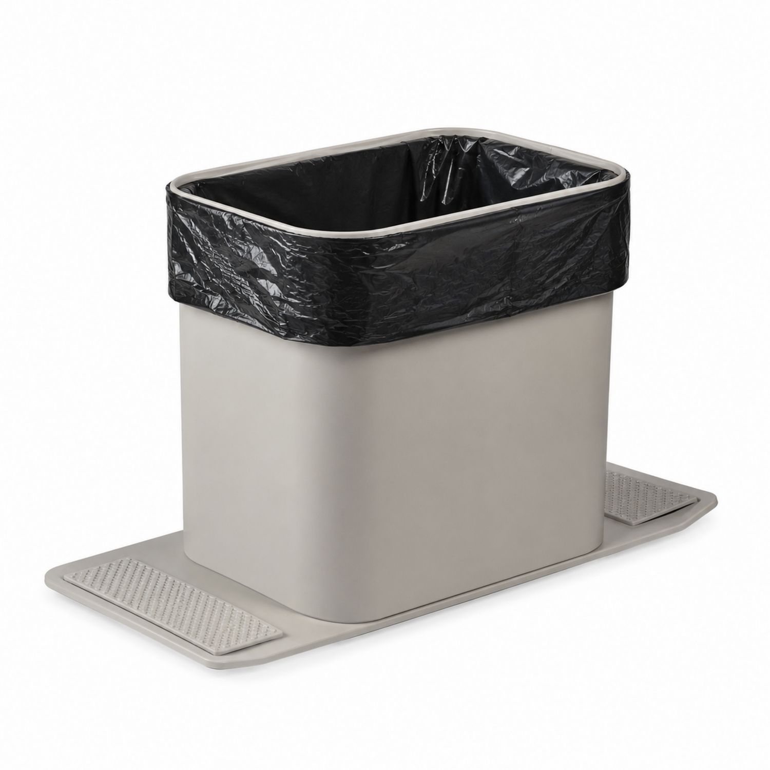 Papelera Rectangular con Pedal Gris 20L
